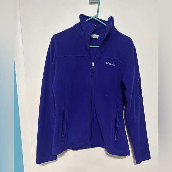 Royal Purple Fleece Columbia Zip Up Fleece - Picture 1 of 5